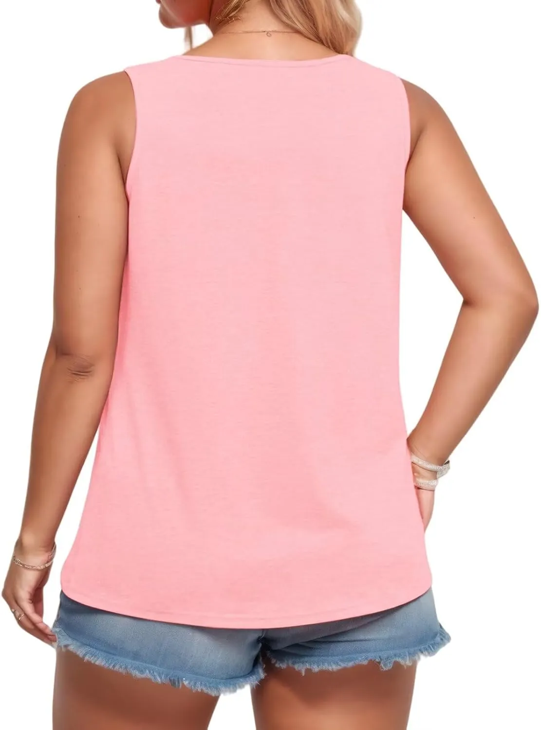 DOLNINE Women's Plus Size Tank Tops V Neck Sleeveless Shirts Casual Summer Fashion Tunic Blouses