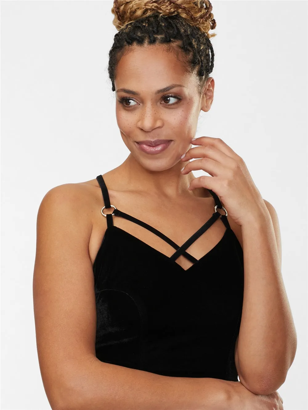 Domino Black Velvet Pencil Dress