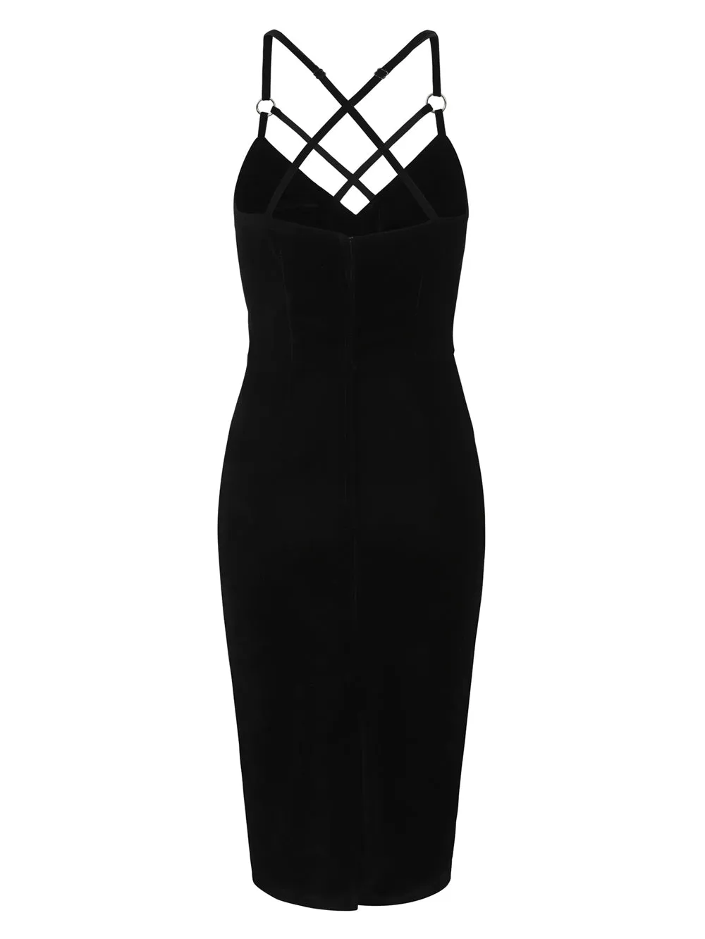 Domino Black Velvet Pencil Dress