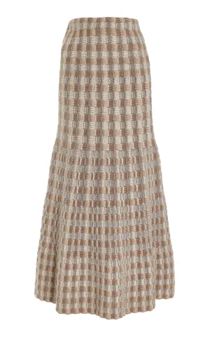 Drew Knit Maxi Skirt in Ivory Multi Cashmere