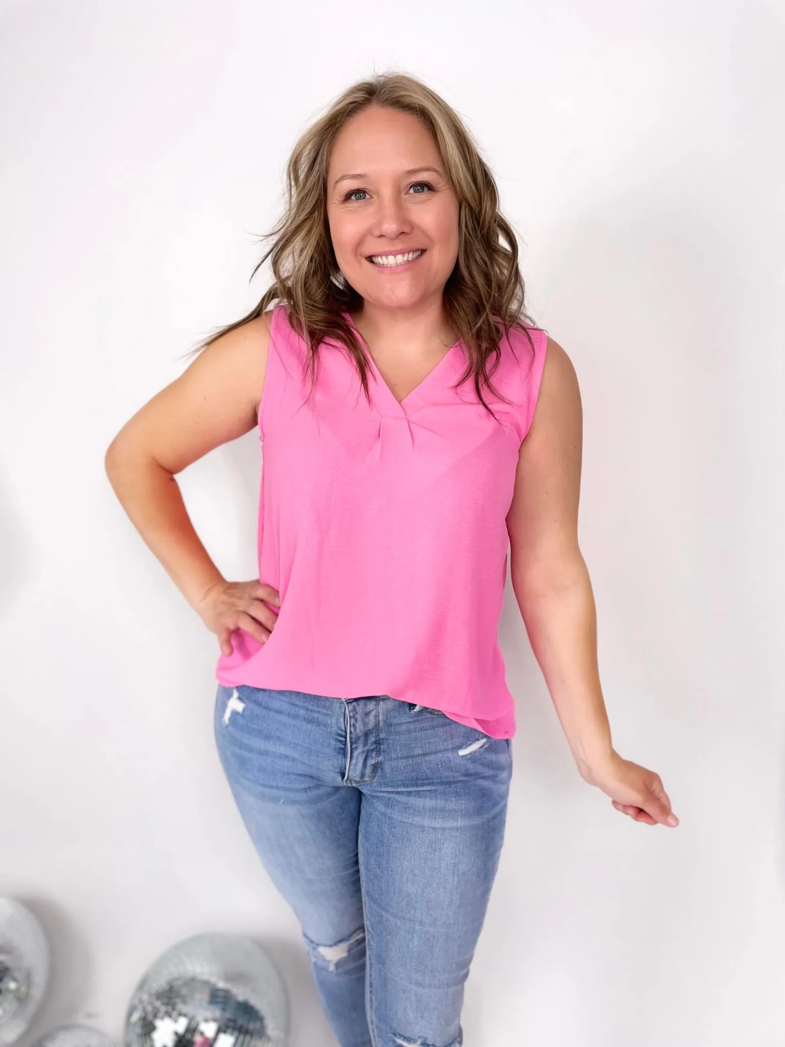 Effortless Sleeveless Top in Pink