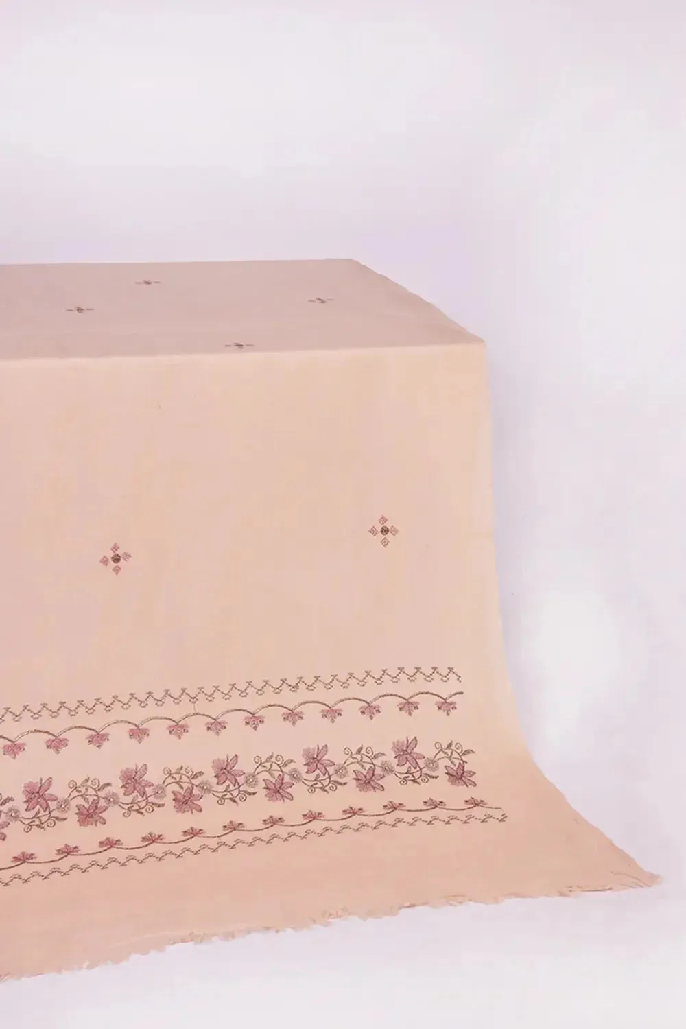 Embroidered Shawl-1 Cream