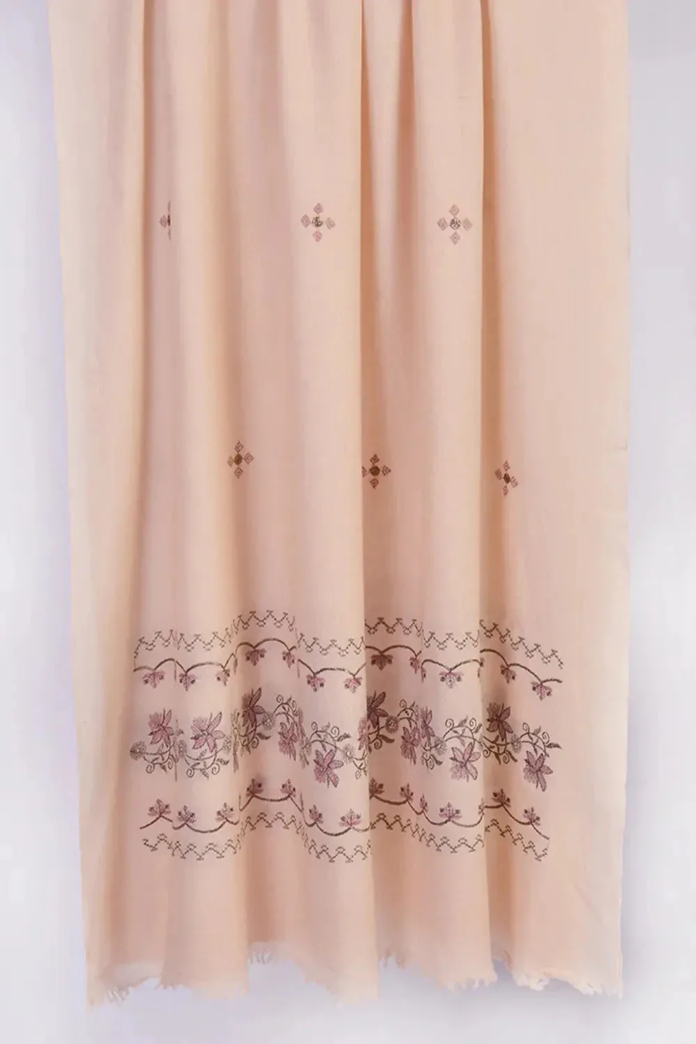 Embroidered Shawl-1 Cream