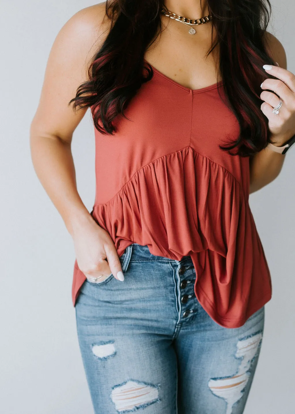 Emilia Babydoll Tank FINAL SALE