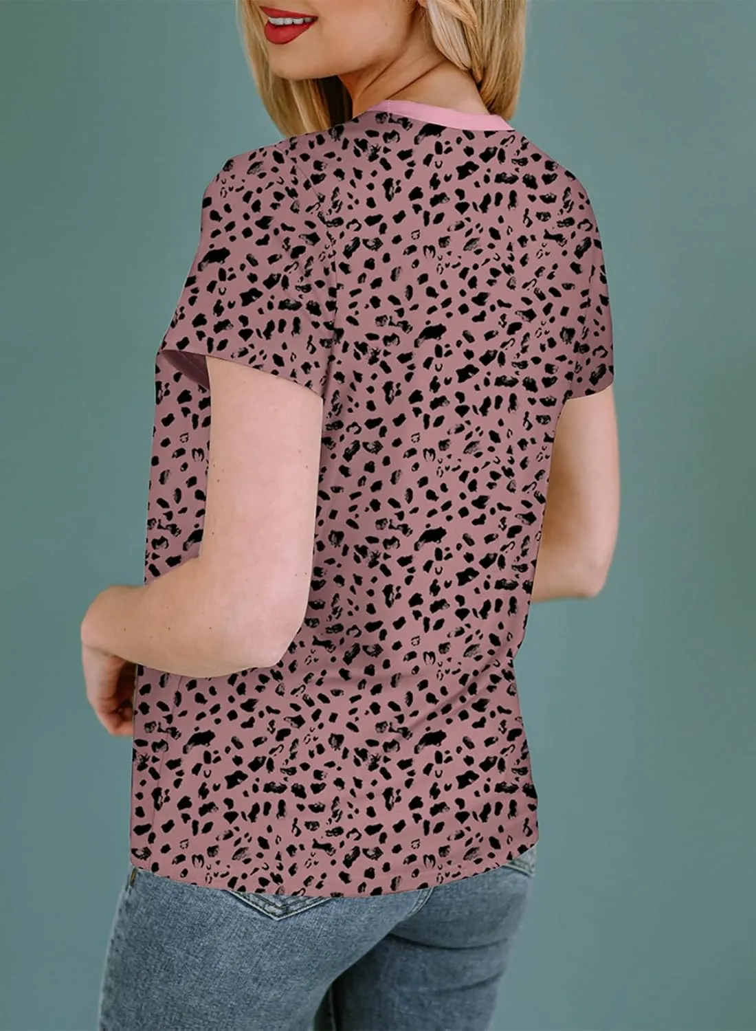 EVALESS Womens Casual Polka Dot Tops Crewneck Short Sleeve T Shirts Fashion Outfits 2025 Spring Summer Shirts