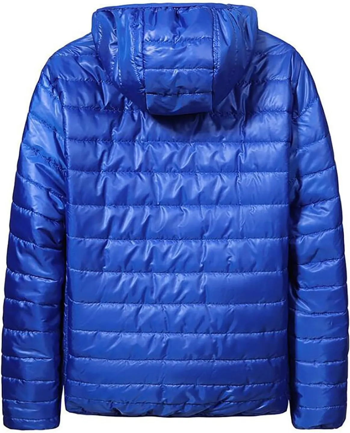 evzosrz Mens Down Jackets with Hood Lightweight Puffer Jacket Zip Warm Packable Winter Hoodies Coats Padded Bubble Outwear