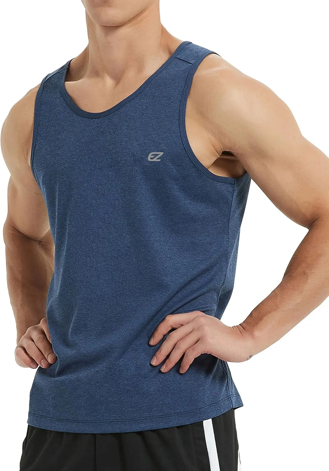 EZRUN Men's Tank Tops Quick Dry Workout Swim Beach Shirts Sleeveless Shirts for Bodybuilding Gym Fitness Training