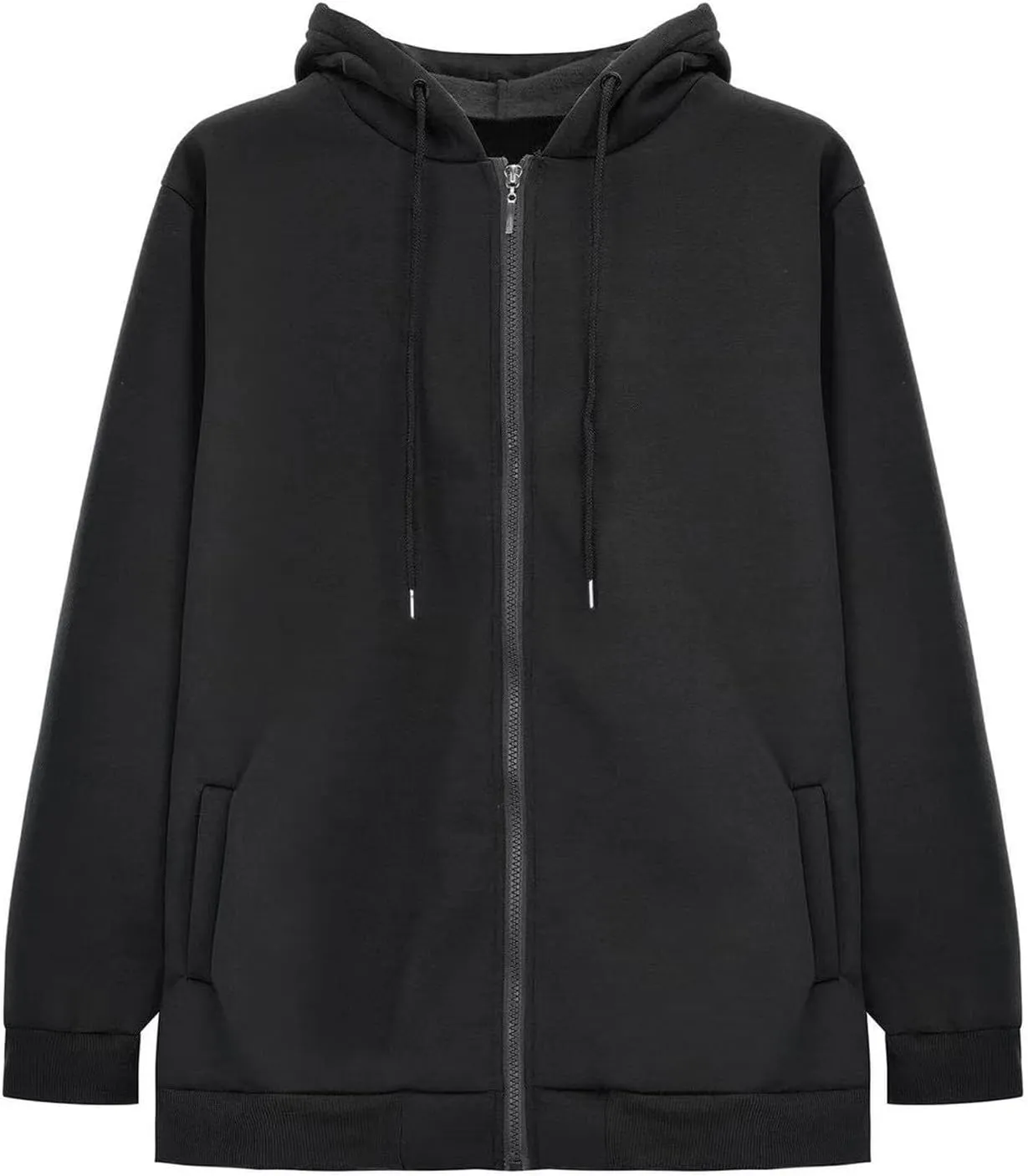 fartey Zip Up Hoodie Women Oversized Long Sleeve Sweatshirts Teen Girl Y2K Clothes Casual Drawstring Jackets With Pockets