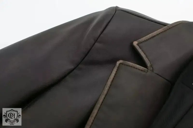Faux Leather Long Coat