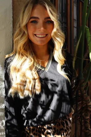 FELIA-LS-TSHIRT - BLACK SIMILI
