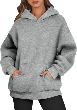 Fleece Hoodies for Women Oversized Preppy Sweatshirt Pullover Lightweight Sweatshirts Winter Sweaters with Pocket