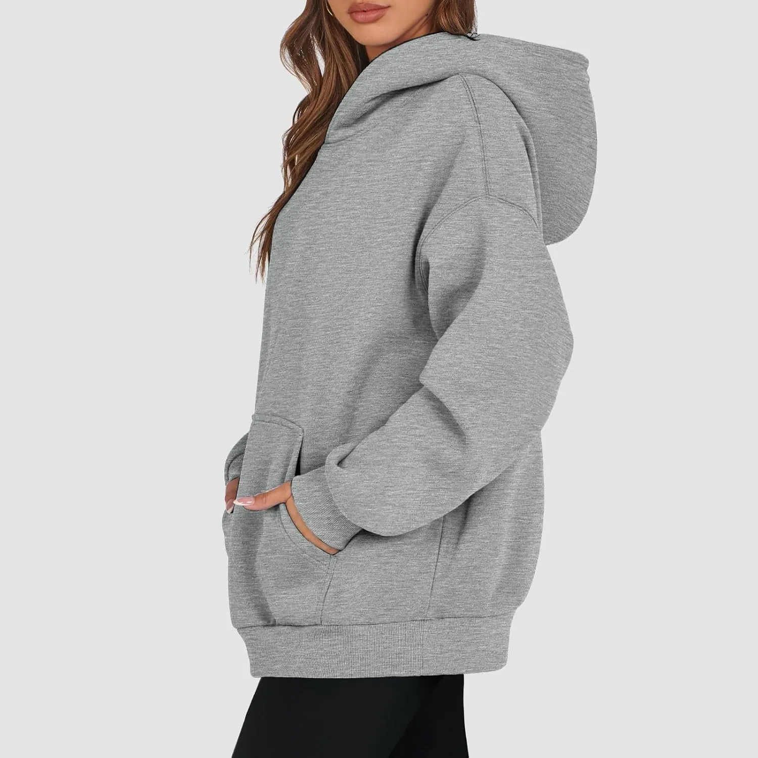 Fleece Hoodies for Women Oversized Preppy Sweatshirt Pullover Lightweight Sweatshirts Winter Sweaters with Pocket