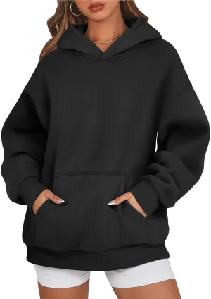 Fleece Hoodies for Women Oversized Preppy Sweatshirt Pullover Lightweight Sweatshirts Winter Sweaters with Pocket