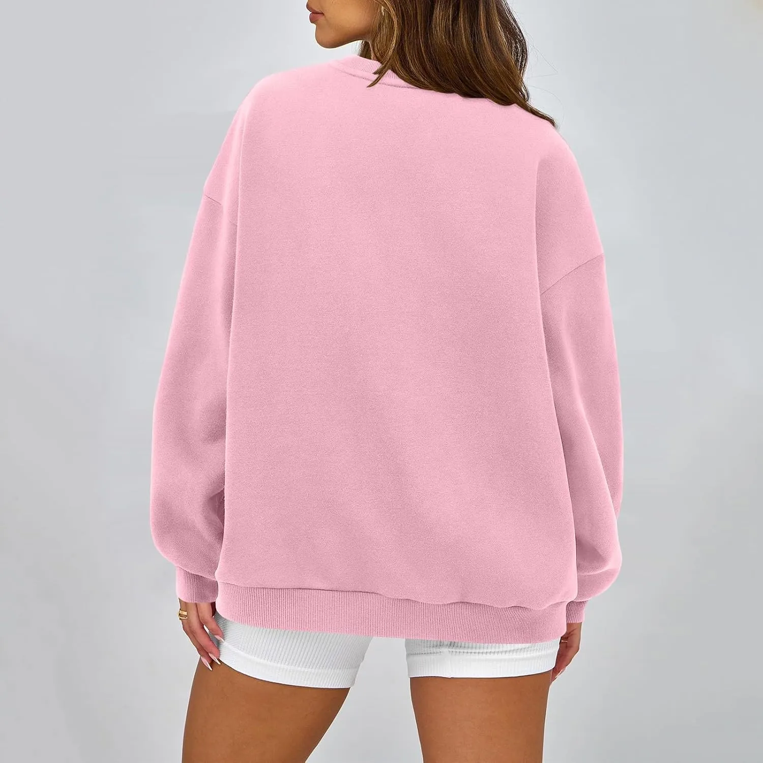 Fleece Plus Size Crewneck Sweatshirts Women Oversized Sweatshirt Hoodies Tunic Pullover Warm Sweaters Casual Tops