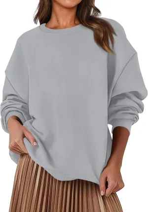 Fleece Plus Size Crewneck Sweatshirts Women Oversized Sweatshirt Hoodies Tunic Pullover Warm Sweaters Casual Tops