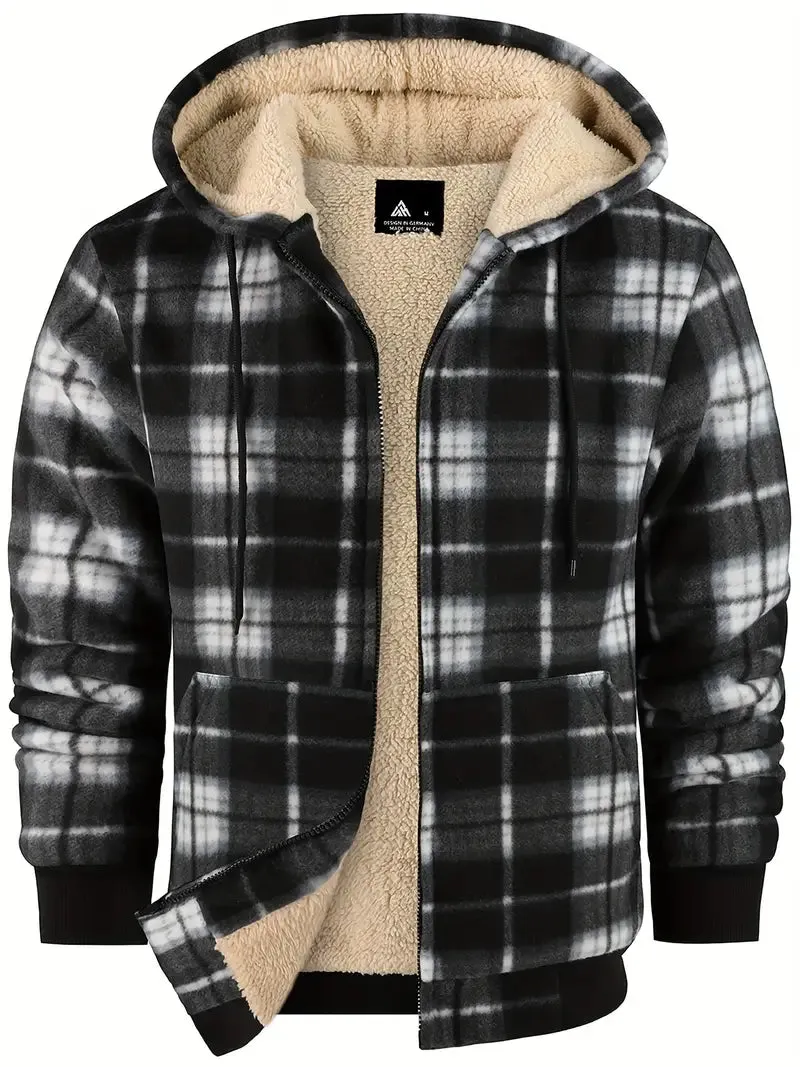 Fleecejack voor heren - casual, eenkleurig, warm voor herfst/winter