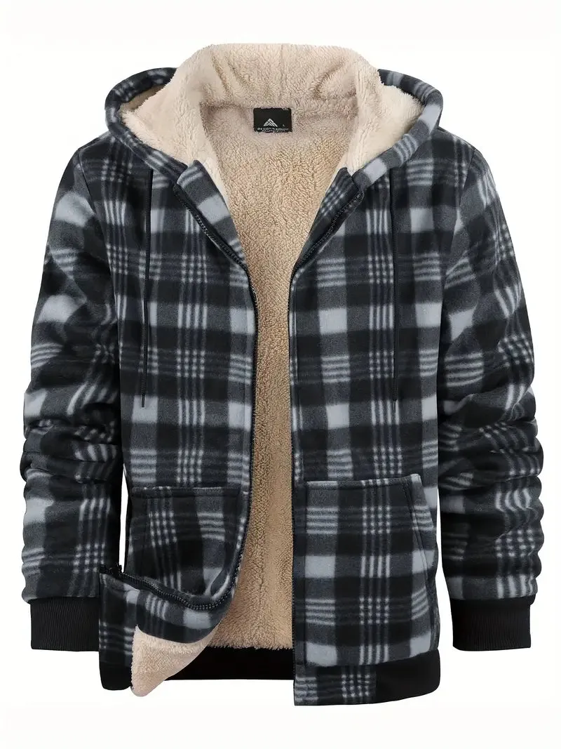 Fleecejack voor heren - casual, eenkleurig, warm voor herfst/winter