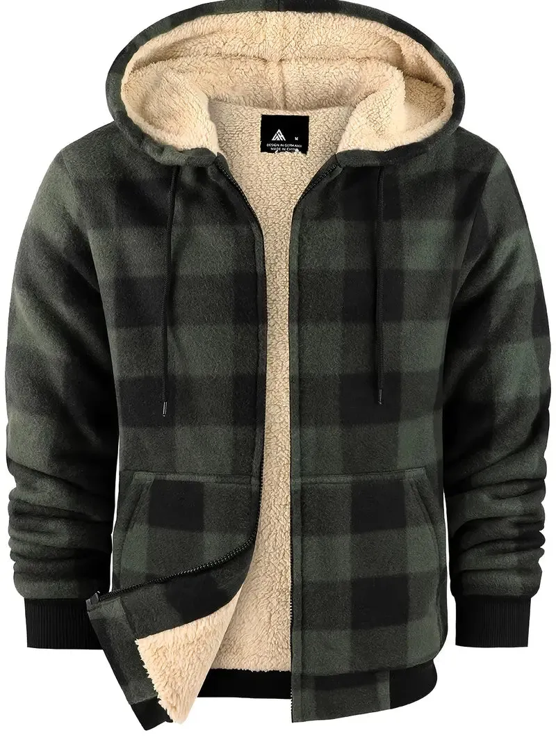 Fleecejack voor heren - casual, eenkleurig, warm voor herfst/winter