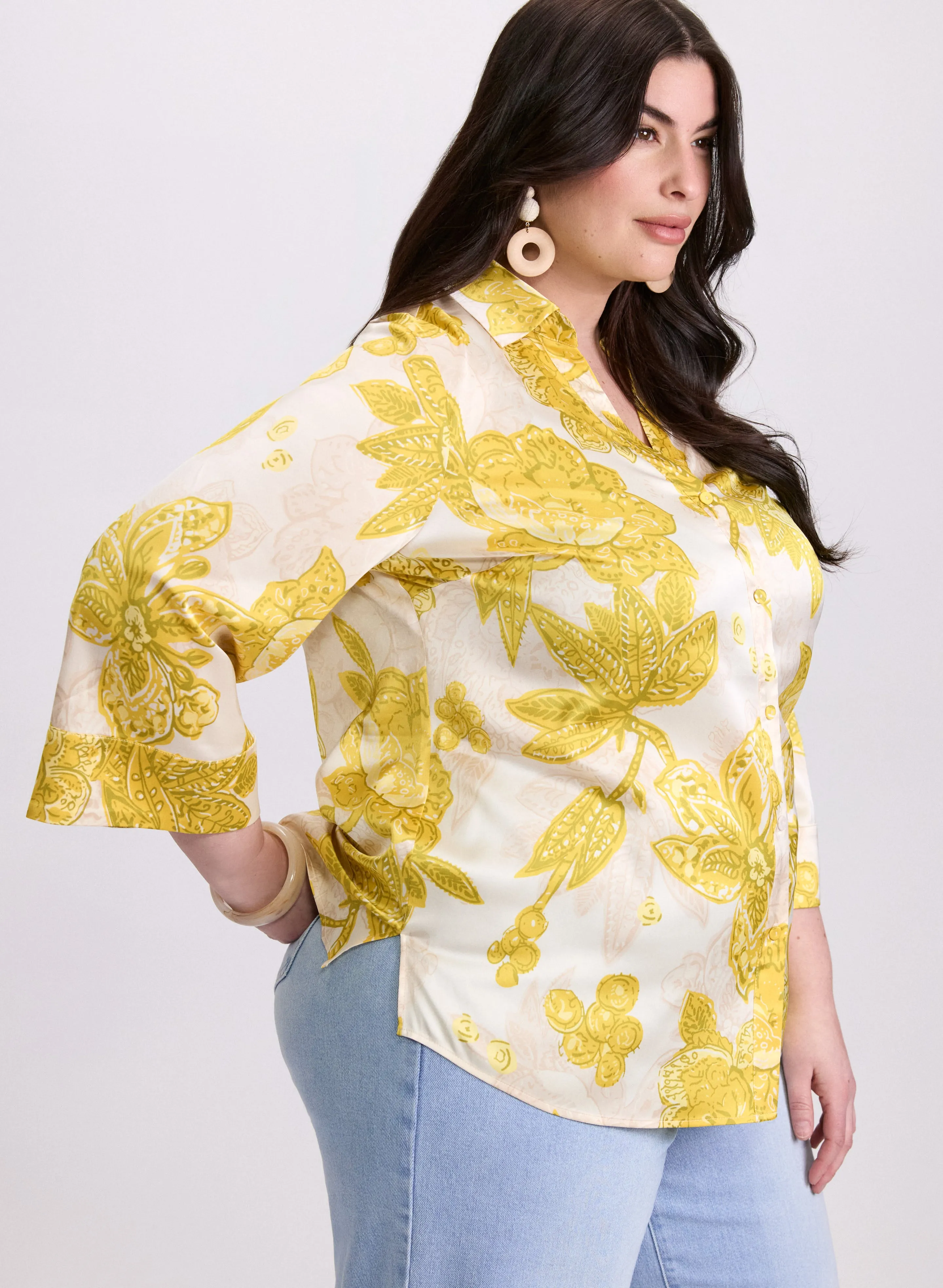 Floral 3/4 Sleeve Blouse