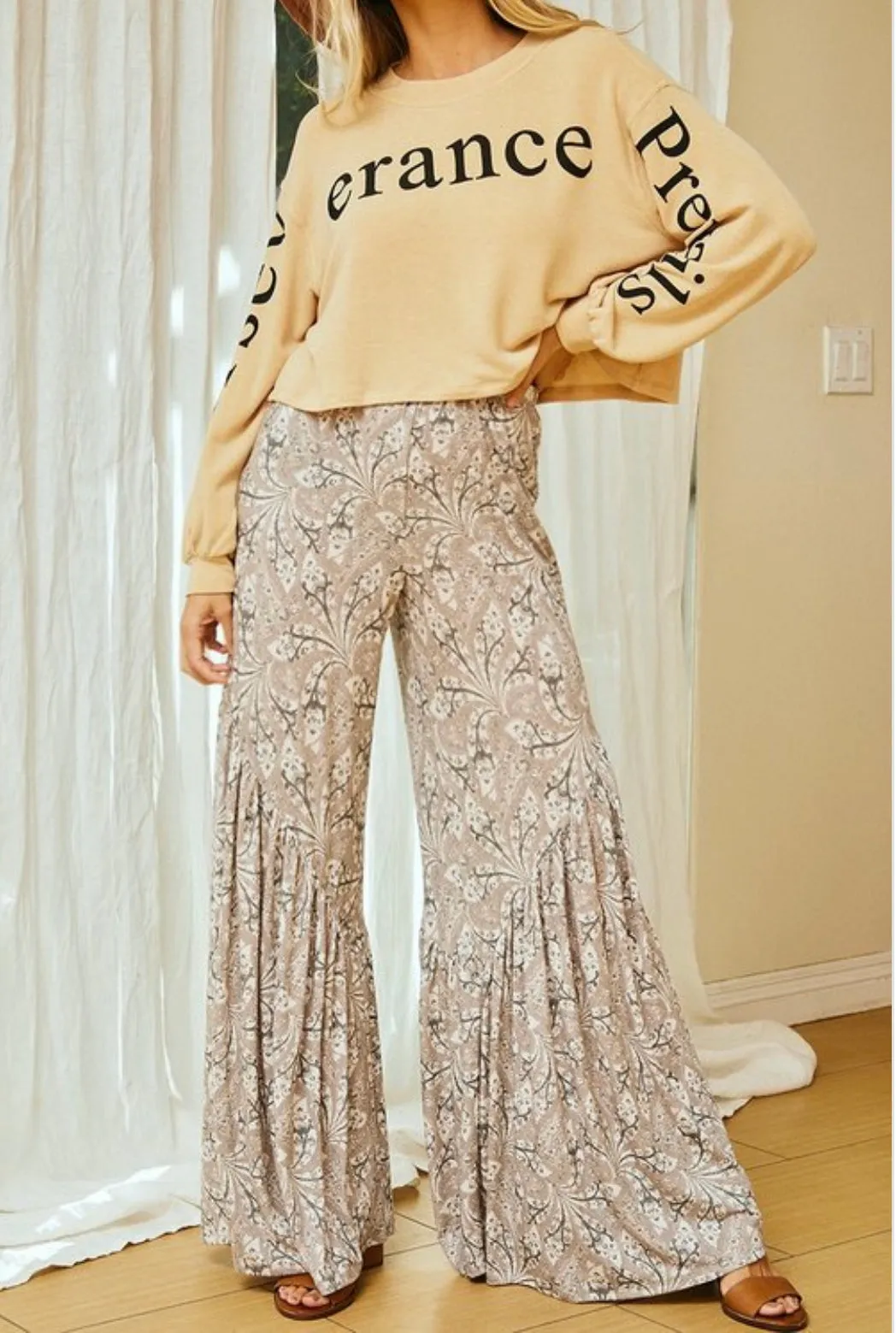 Floral Flare Pants