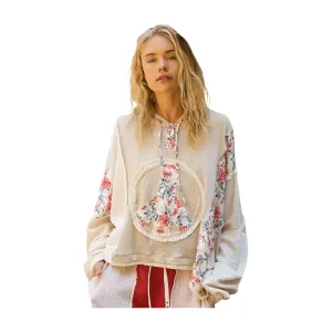 Floral Peach Patch Hoodie