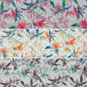 Floral Whisper Digital Embroidered Polycotton Fabric