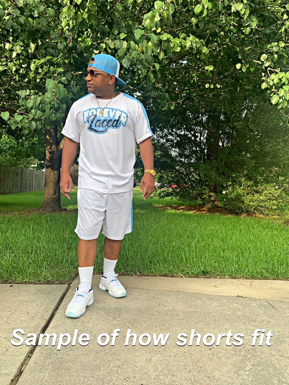 Forever Laced Shorts to match Retro Jordan 1 Dark Marina Blue