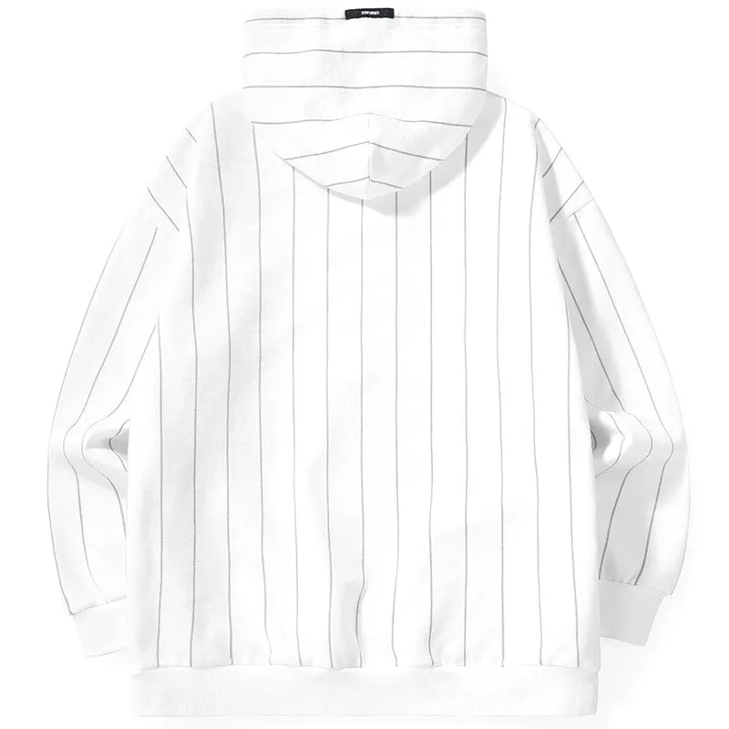 Geometric Line Print Fleece Hoodies