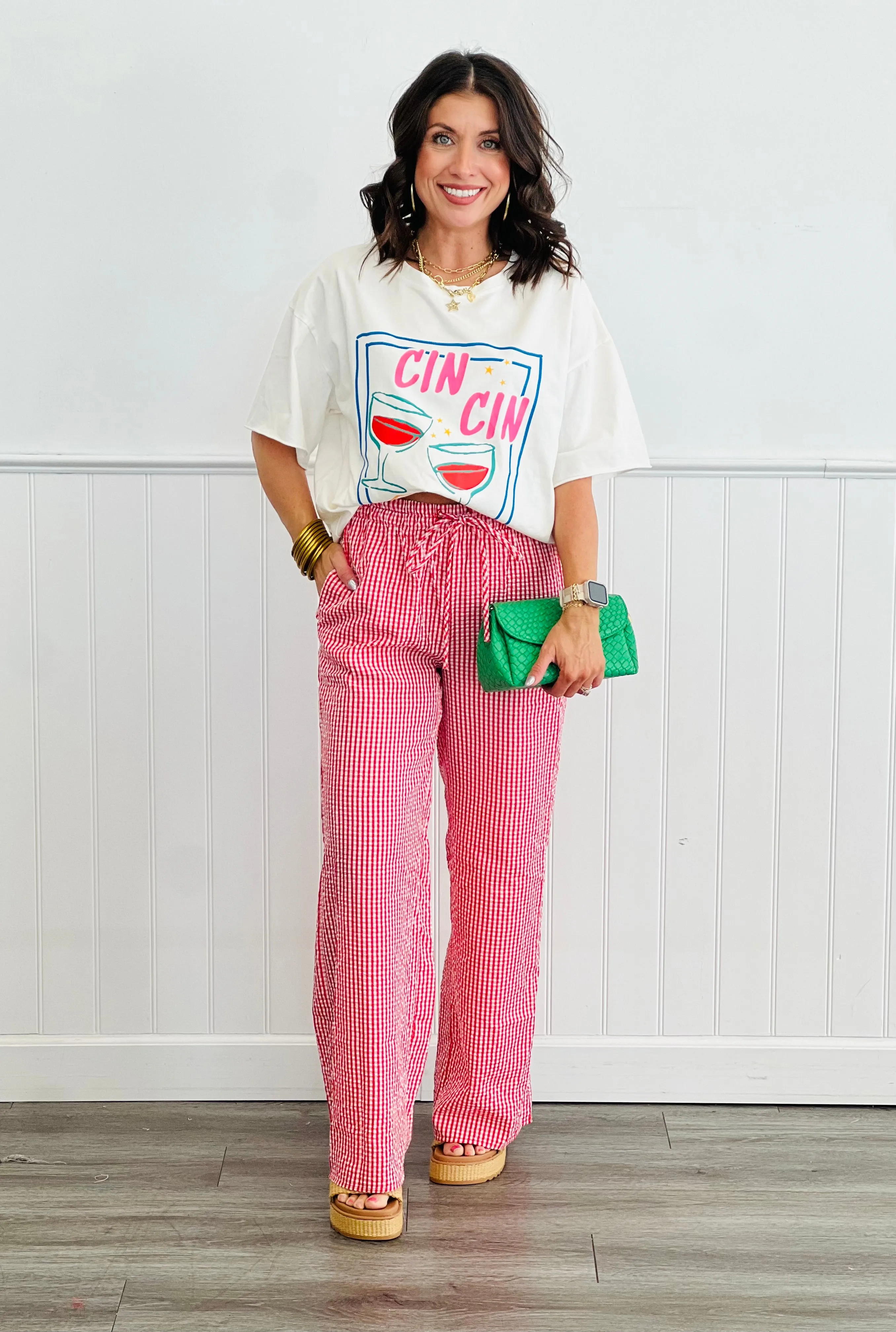 Gingham Beach Pants (Reg & Plus)-5 Colors