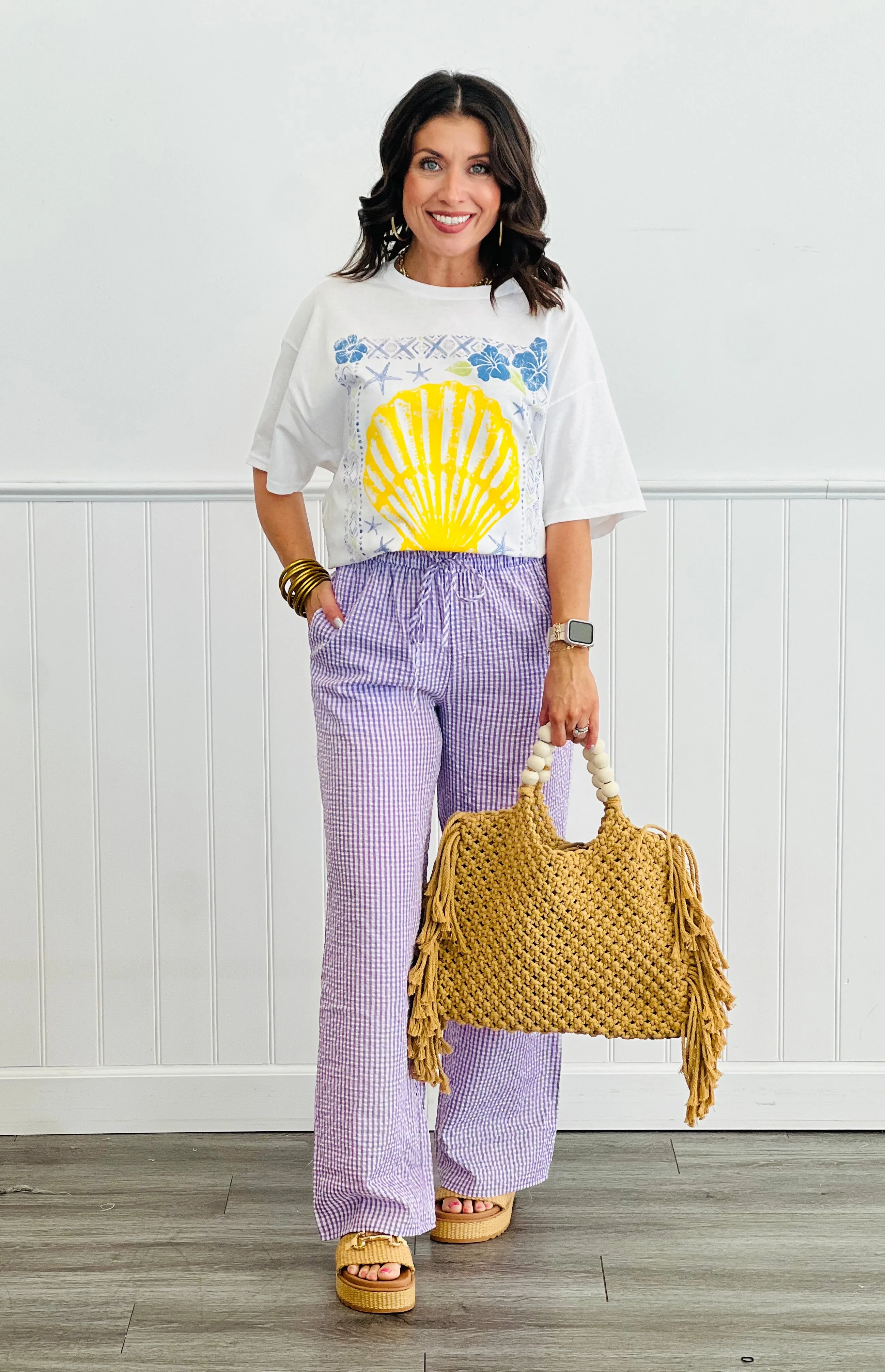 Gingham Beach Pants (Reg & Plus)-5 Colors