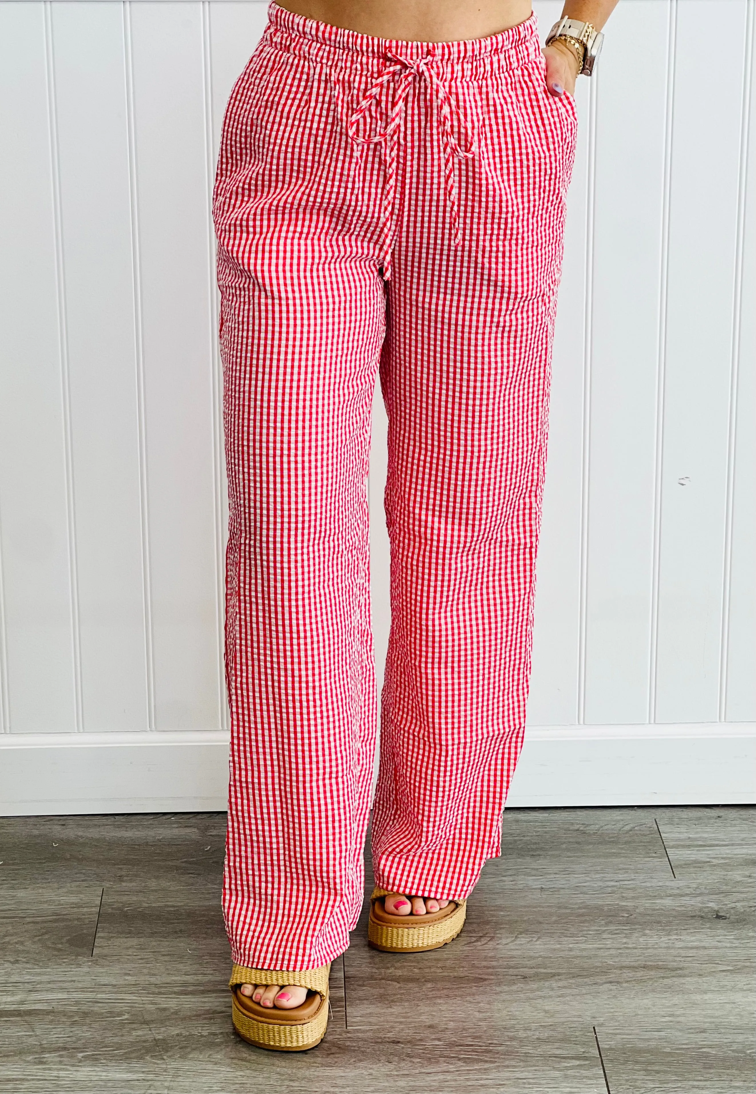 Gingham Beach Pants (Reg & Plus)-5 Colors