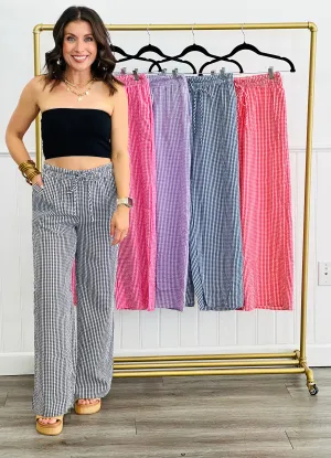Gingham Beach Pants (Reg & Plus)-5 Colors