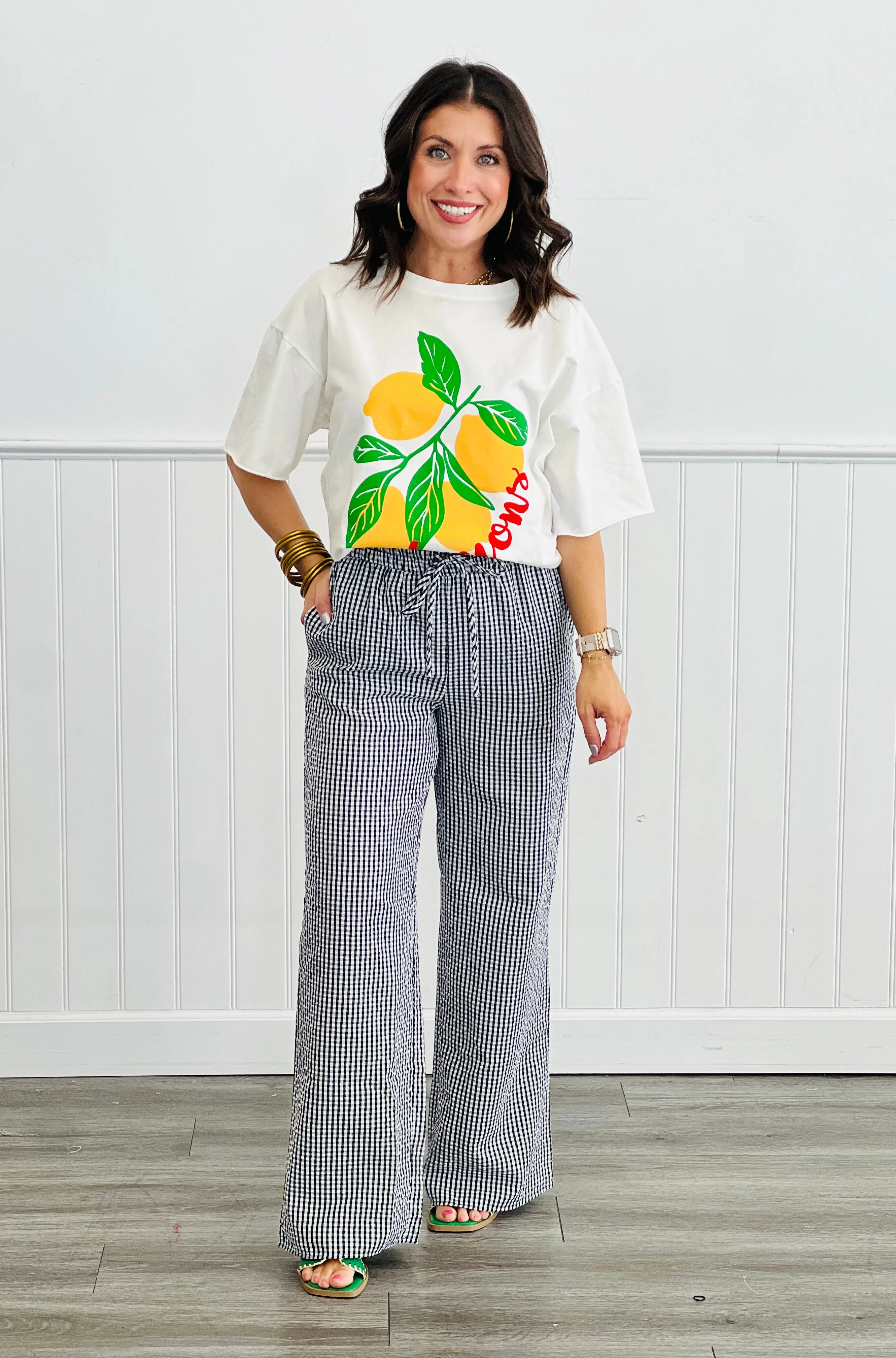 Gingham Beach Pants (Reg & Plus)-5 Colors