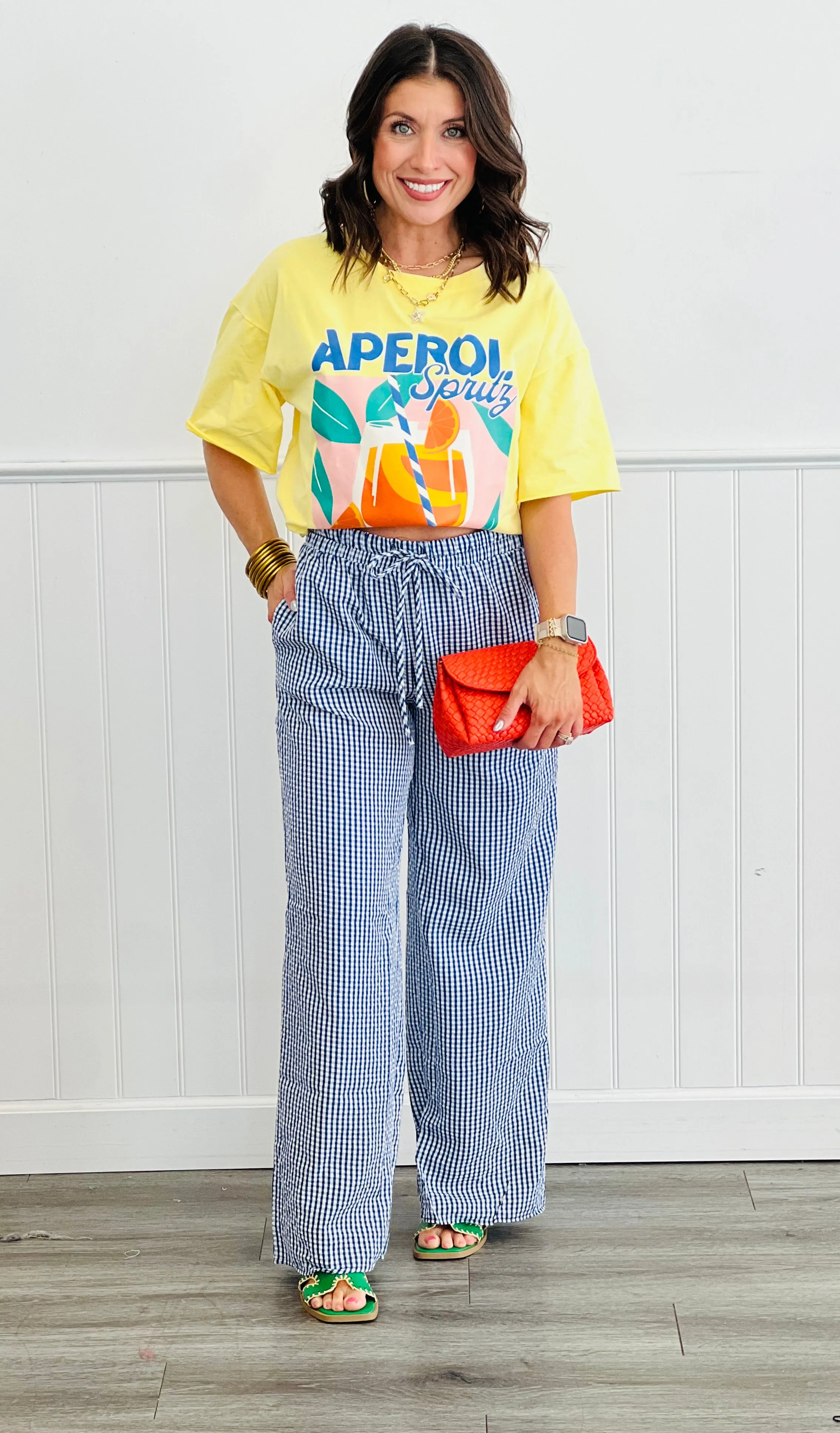 Gingham Beach Pants (Reg & Plus)-5 Colors