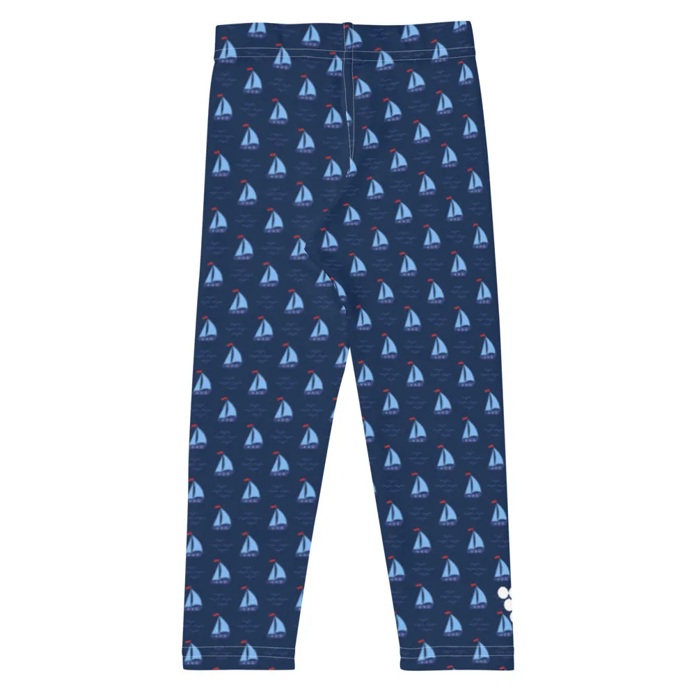 Girls (2T-7) UPF 50 Swim Leggings - Cape Cod Sailboats