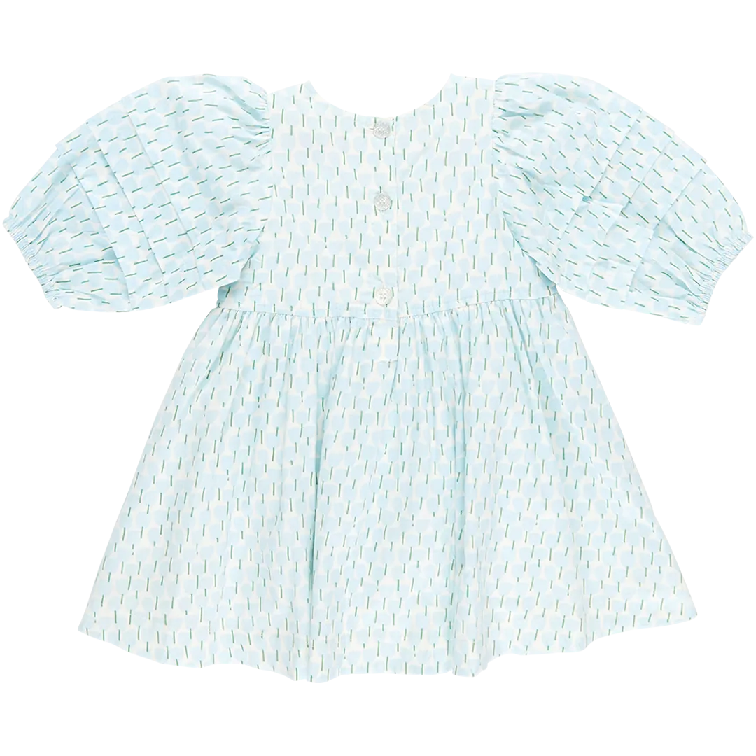 Girls Brooke Dress - Blue Tulips