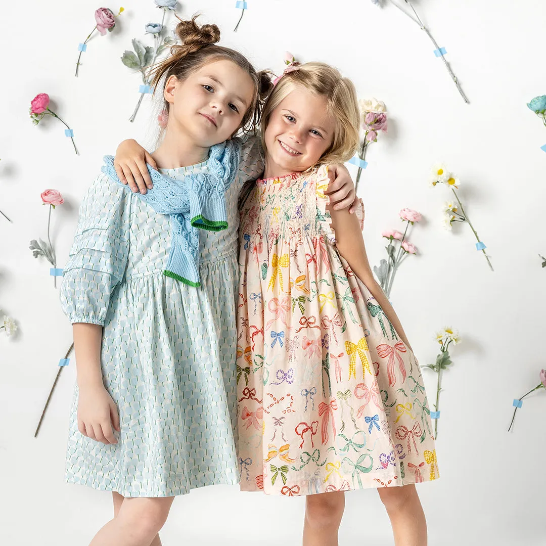 Girls Brooke Dress - Blue Tulips