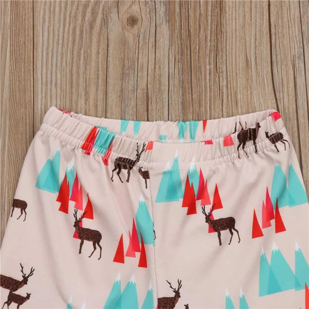 Girls Elastic Waist Animal Print Trousers