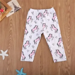 Girls Elastic Waist Animal Print Trousers
