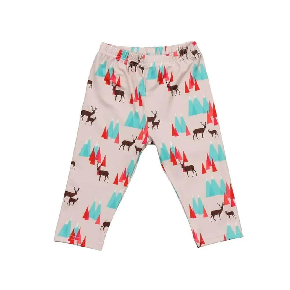 Girls Elastic Waist Animal Print Trousers
