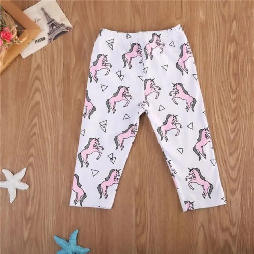Girls Elastic Waist Animal Print Trousers