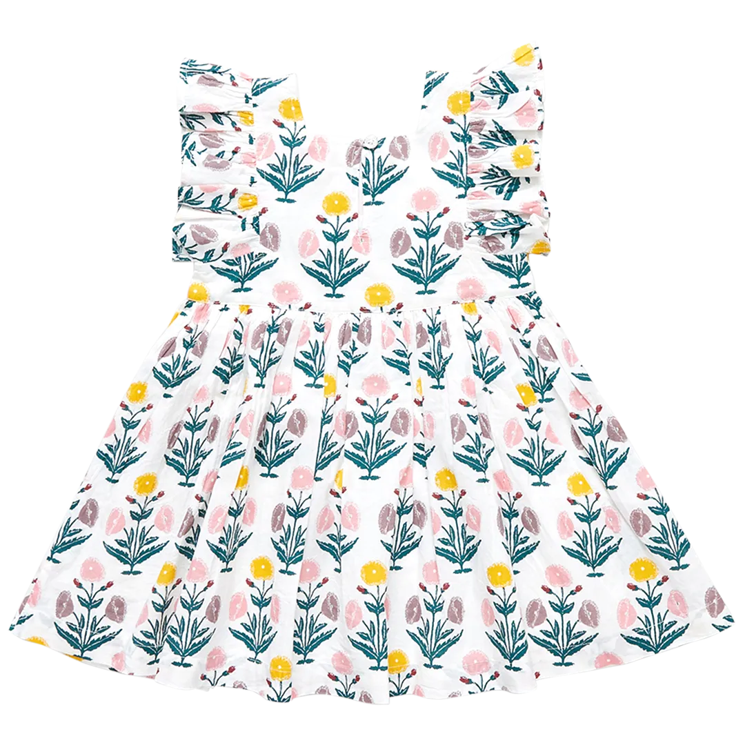 Girls Elsie Dress - Sunburst Dandelion