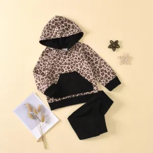 Girls Leopard Hooded Long Sleeve Top & Trousers Wholesale Girls Clothes