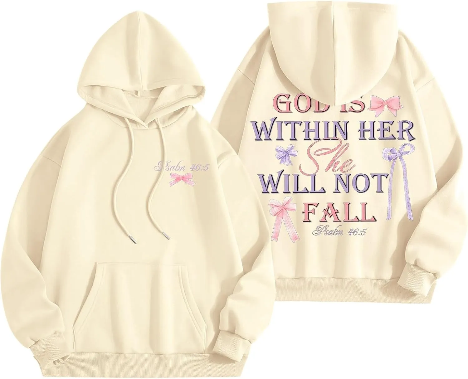 God Is Within Her She Will Not Fail Womens Sweatshirts Long Sleeve Hoodies Oversized Casual Comfy Trendy Pullover