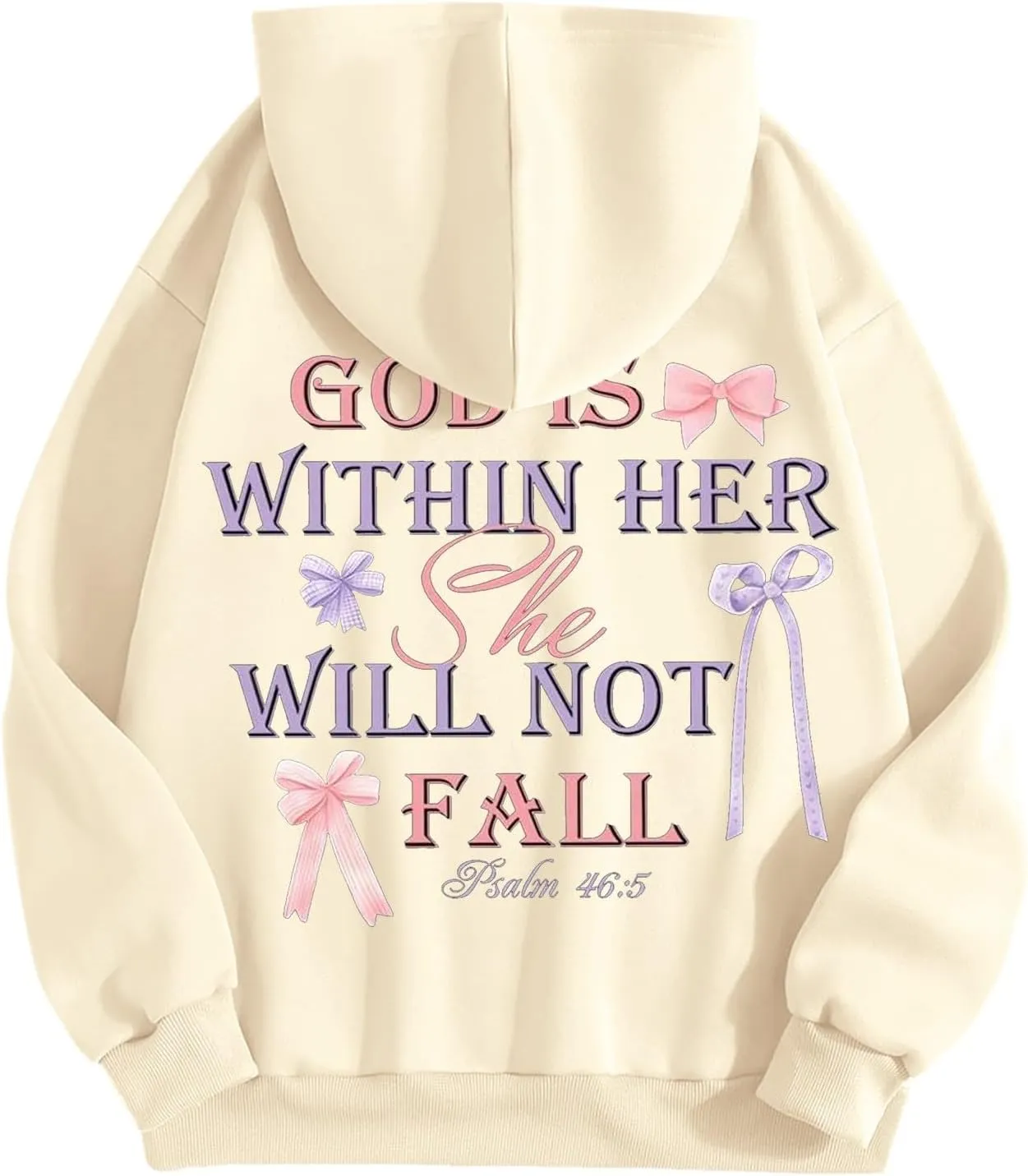 God Is Within Her She Will Not Fail Womens Sweatshirts Long Sleeve Hoodies Oversized Casual Comfy Trendy Pullover