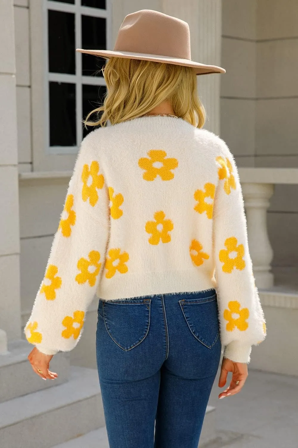 GOLDSTITCH Women's Casual Cropped Cardigan Sweater Long Sleeve V Neck Knit Sweaters Tops Shirts