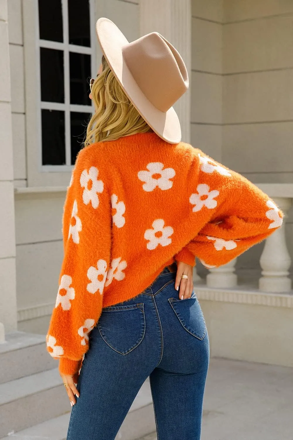 GOLDSTITCH Women's Casual Cropped Cardigan Sweater Long Sleeve V Neck Knit Sweaters Tops Shirts