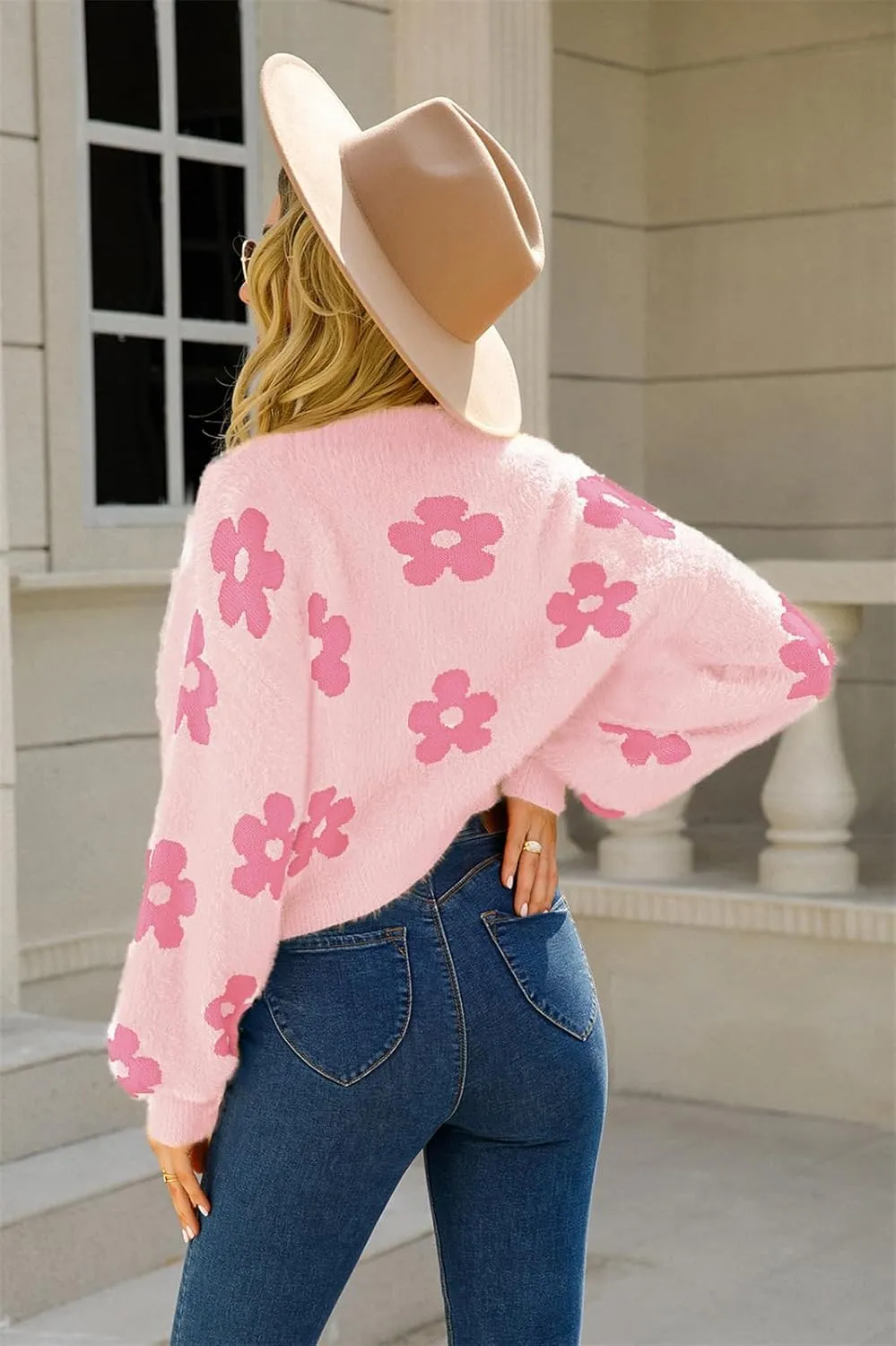 GOLDSTITCH Women's Casual Cropped Cardigan Sweater Long Sleeve V Neck Knit Sweaters Tops Shirts