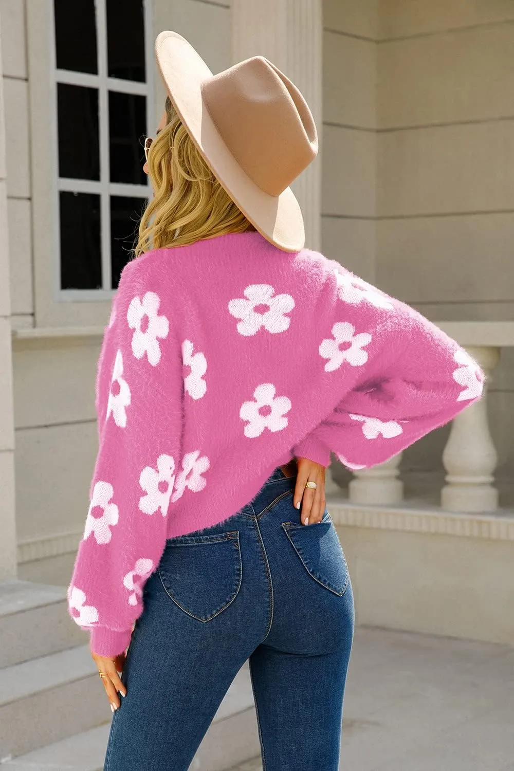 GOLDSTITCH Women's Casual Cropped Cardigan Sweater Long Sleeve V Neck Knit Sweaters Tops Shirts