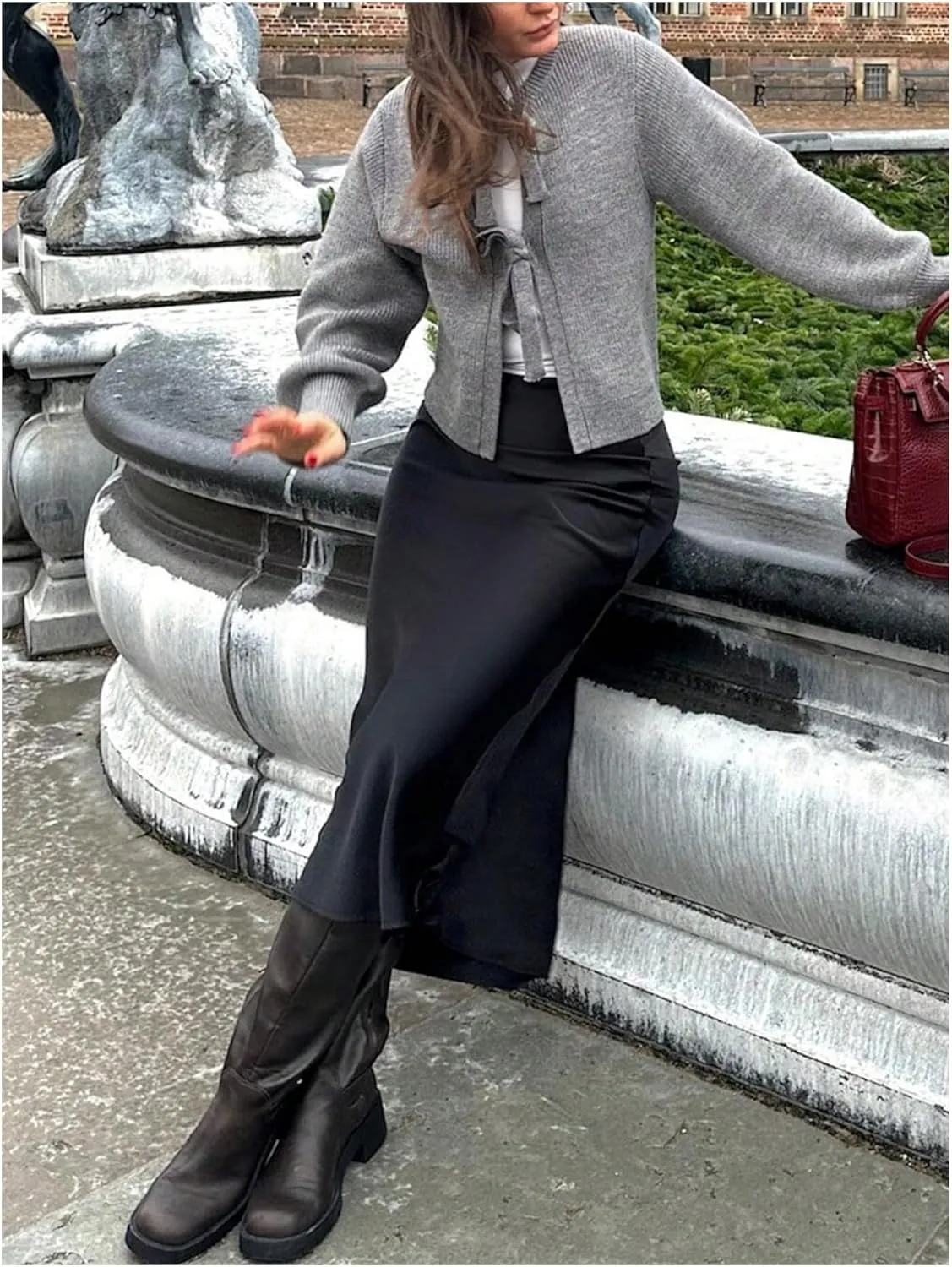 GORGLITTER Women's Knitted Zip Up Sweater Cardigan Fall Trendy Long Sleeve Sweaters Jacket Fashion Outfits 2024